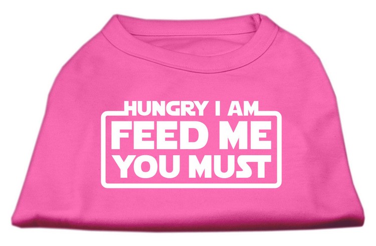 Hungry I am Screen Print Shirt Bright Pink XS